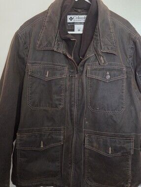 Columbia Brown Military Field Jacket with Patch Pockets